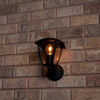 Retro LED Wandlamp met E27 fitting - Jesi - IP44 - Zwart