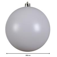 Decoris Kerstbal - wit - groot - 20 cm - kunststof - mat