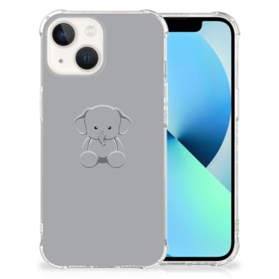 iPhone 13 Stevig | Bumper Hoesje | Grijs Baby Olifant iPhone 13 Stevig | Bumper Hoesje | Grijs Baby Olifant