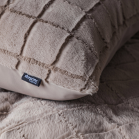 Dekbedovertrek Faux Fur Check Taupe Patroon 140x200 Cm Anti Allergie Sleeptime - Dekbed-Discounter.nl