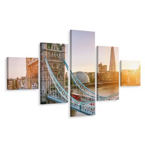 Schilderij - Tower Bridge, Londen, Multikleur, Premium Print