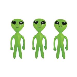 3x stuks opblaasbare groene aliens van 64 cm