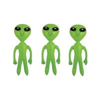 3x stuks opblaasbare groene aliens van 64 cm   -