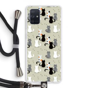 Katten: Samsung Galaxy A71 Transparant Hoesje met koord