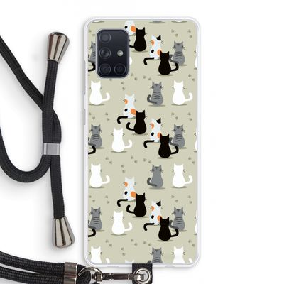 Katten: Samsung Galaxy A71 Transparant Hoesje met koord