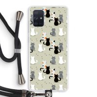 Katten: Samsung Galaxy A71 Transparant Hoesje met koord