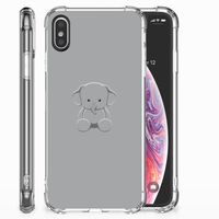 Apple iPhone X | Xs Stevig Bumper Hoesje Grijs Baby Olifant - thumbnail