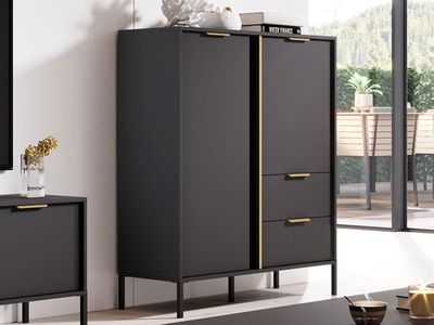 Commode BOTKOVICH 2 deuren 2 lades antraciet