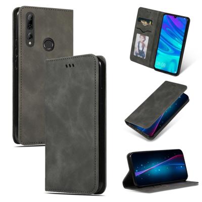 Retro huid voelen Business magnetische horizontale Flip lederen case voor Huawei P Smart 2019 & P Smart plus 2019 & mate 30 Lite (donkergrijs)