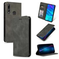 Retro huid voelen Business magnetische horizontale Flip lederen case voor Huawei P Smart 2019 & P Smart plus 2019 & mate 30 Lite (donkergrijs)