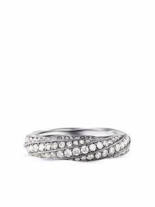 David Yurman bague Cable Edge en argent sertie de diamants