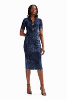 Denimlook jurk - BLUE - L