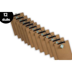 12x Klemborden - Klemborden A4 - Klemborden hout A4 31 x 22 x 1.5 cm