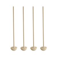 50x Herbruikbare maan vormige cocktailstampers hout 17 cm   - - thumbnail