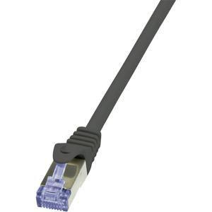 LogiLink CQ3013S RJ45 Netwerkkabel, patchkabel CAT 6A S/FTP 0.25 m Zwart Vlambestendig, Snagless 1 stuk(s)