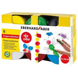 Eberhard Faber 578606 vingerverf Zwart, Blauw, Groen, Rood, Wit, Geel