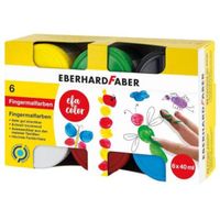 Eberhard Faber 578606 vingerverf Zwart, Blauw, Groen, Rood, Wit, Geel - thumbnail