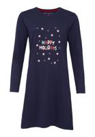 Happy Shorts Happy Shorts Dames Kerst Pyjama Nachthemd Donkerblauw