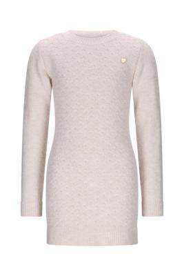 Le Chic winter jurk meisjes - wit - Saknita - gebreid