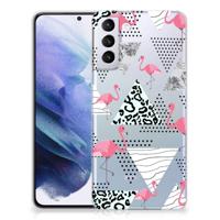 Samsung Galaxy S21 Plus | TPU Hoesje | Flamingo Triangle Samsung Galaxy S21 Plus | TPU Hoesje | Flamingo Triangle