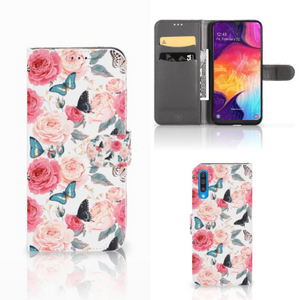 Samsung Galaxy A50 Hoesje Butterfly Roses