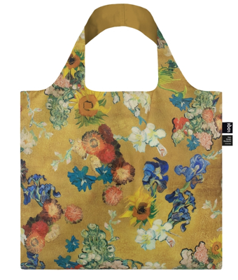 Loqi Bag Vincent Van Gogh 50th Anniversaire Bouquet Flower Pattern Gold