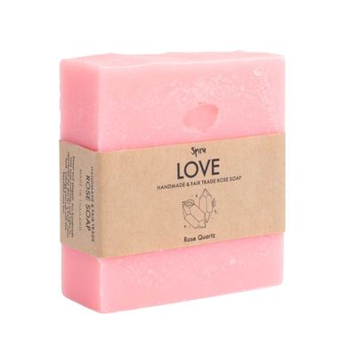 Spiru Fair Trade Edelsteen Zeep - Roos & Rozenkwarts - Liefde (100