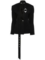 The Attico blazer en laine vierge à taille ceinturée - Noir