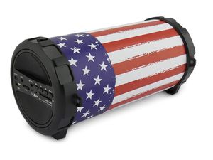 USA Draadloze Speaker met Bluetooth, USB, SD en AUX - 16 Uur Speeltijd - Met Amerikaanse Vlag  (HPG407BT-USA)