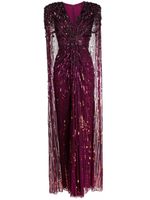 Jenny Packham robe longue Lotus Lady à ornements de sequins - Violet - thumbnail