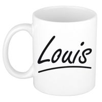 Louis voornaam kado beker / mok sierlijke letters - gepersonaliseerde mok met naam   -
