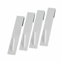 Tendance Douchehaken - 4x stuks - wit - metaal - douchecabine haak - 18 cm