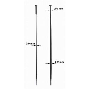 Sapim Spaak 14-228 CX-Ray plat recht zwart met nippel (20st)