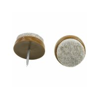 AMIG Viltglijders/meubelbeschermers met nagel - 4x - D29 mm - bruin - stoelpoten - kunststof/vilt   -
