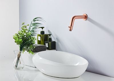 Fonteinkraan SaniClear Copper | Inbouw | Koudwater kraan | Excl.Inbouwdeel | Rond | Geborsteld koper
