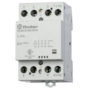 Finder 22.64.0.024.4310 Contactor 4x NO 24 V/DC, 24 V/AC 63 A 1 stuk(s)