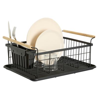 5Five Afwas afdruiprek - staal - zwart - 44 x 32 x 20 - met lekbak