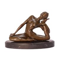 A BRONZE SCULPTURE OF A FEMALE CONTORTIONIST