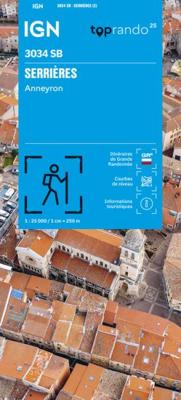 Wandelkaart 3034 SB - Serie Bleue Serrières / Anneyron | IGN - Institut Géographique National