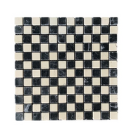 Terre d´Azur Granito Mosaic strip zwart/wit 30x30 - thumbnail