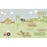 Designed4Kids wandvullend behang kinderkamer boerderij-420 x 260 cm