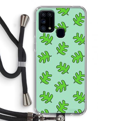 Groene blaadjes: Samsung Galaxy M31 Transparant Hoesje met koord