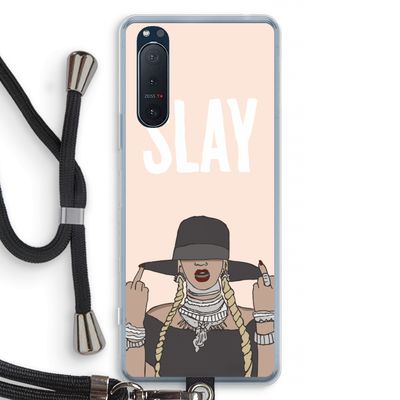 Slay All Day: Sony Xperia 5 II Transparant Hoesje met koord