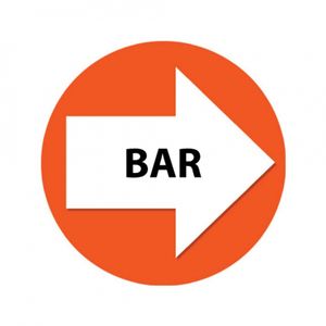 Oranje bewegwijzering stickers Bar 4 st   -