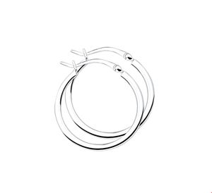TFT Creolen Vierkante Buis Zilver Glanzend 2 mm x 25 mm