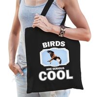 Katoenen tasje eagles are serious cool zwart - arenden/ rode wouw roofvogel cadeau tas   -