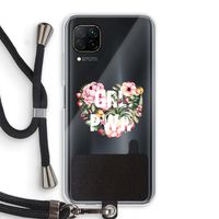 GRL PWR Flower: Huawei P40 Lite Transparant Hoesje met koord