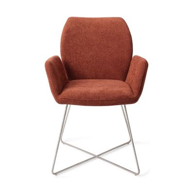 Jesper Home Misaki eetkamerstoel Cosy Copper cross steel