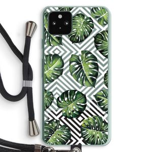 Geometrische jungle: Pixel 5a 5G Transparant Hoesje met koord