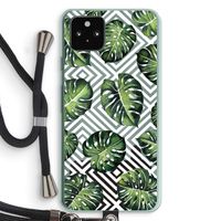 Geometrische jungle: Pixel 5a 5G Transparant Hoesje met koord